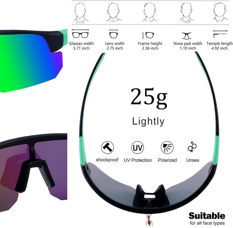 BangLong Polarized Sports Sunglasses for Men Women - UV Protection Sun Glasses for Running Baseball Cycling Bike Fishing - Image 4